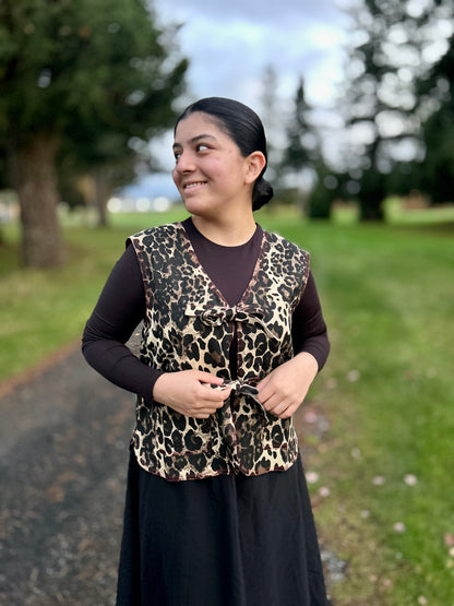 Washed Leopard Printed Vest