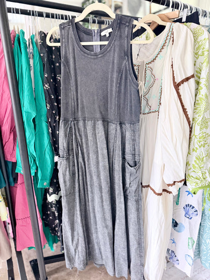 Stretch Black Denim Dress
