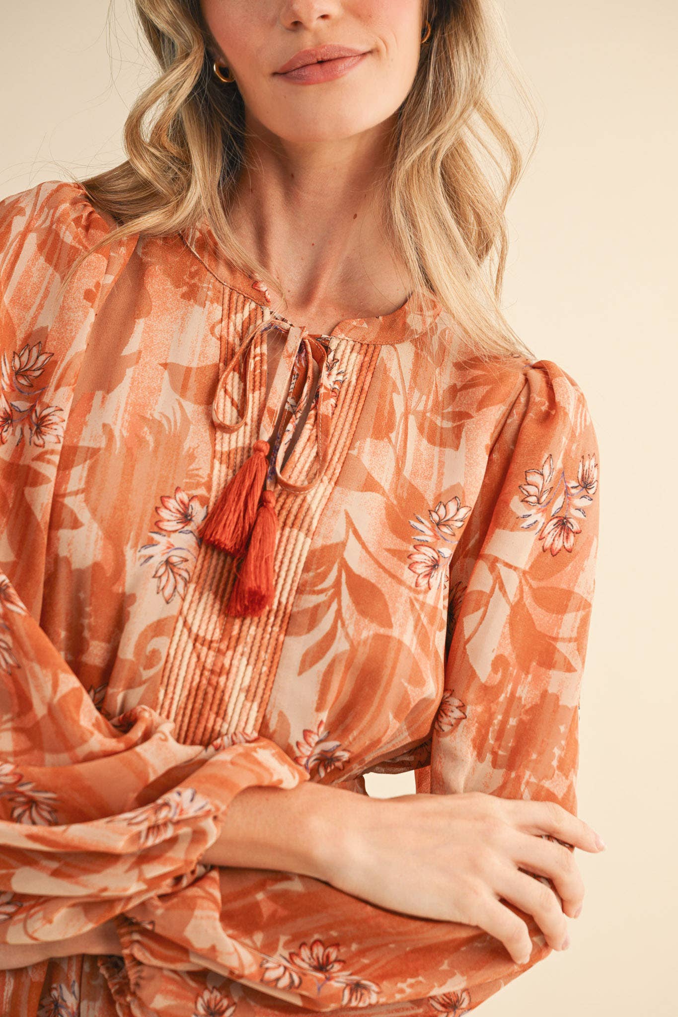 EXCLUSIVE FLORAL BORDER PRINT MIDI DRESS