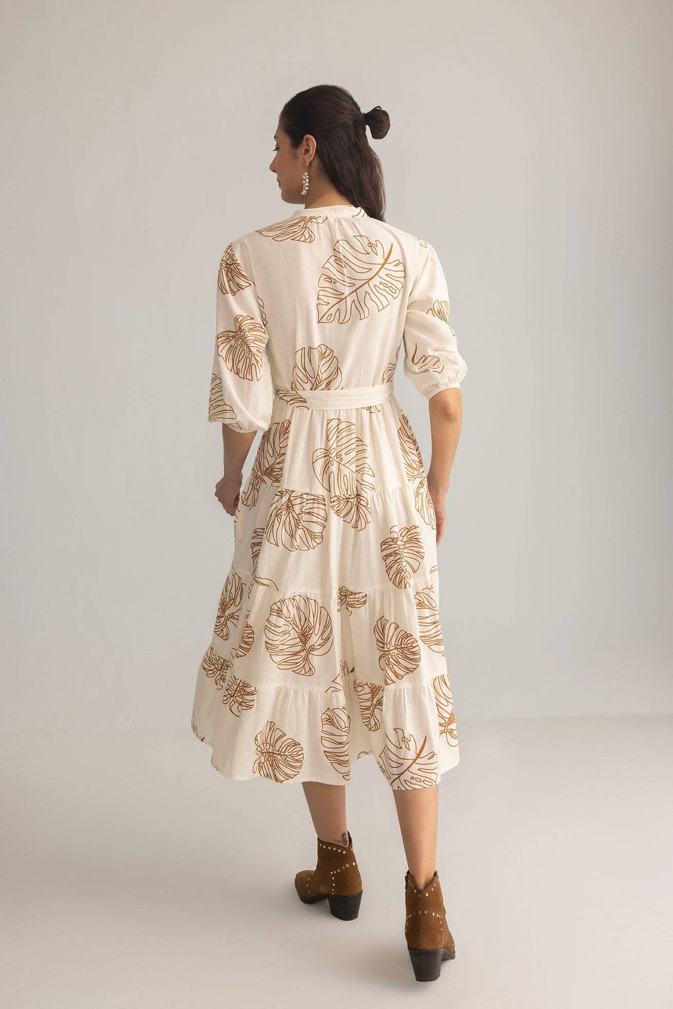 Botanica Moon Maxi Dress in Shadow White