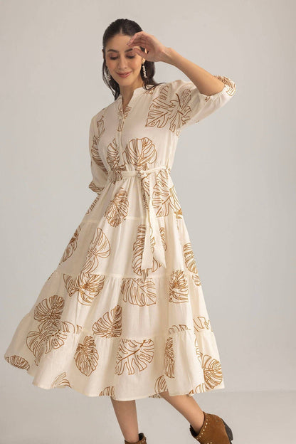 Botanica Moon Maxi Dress in Shadow White