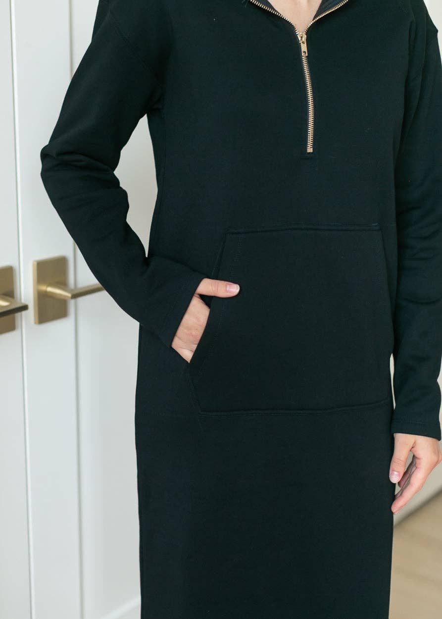 InheritCo Olympia Black 1/4 Zip Sweatshirt
