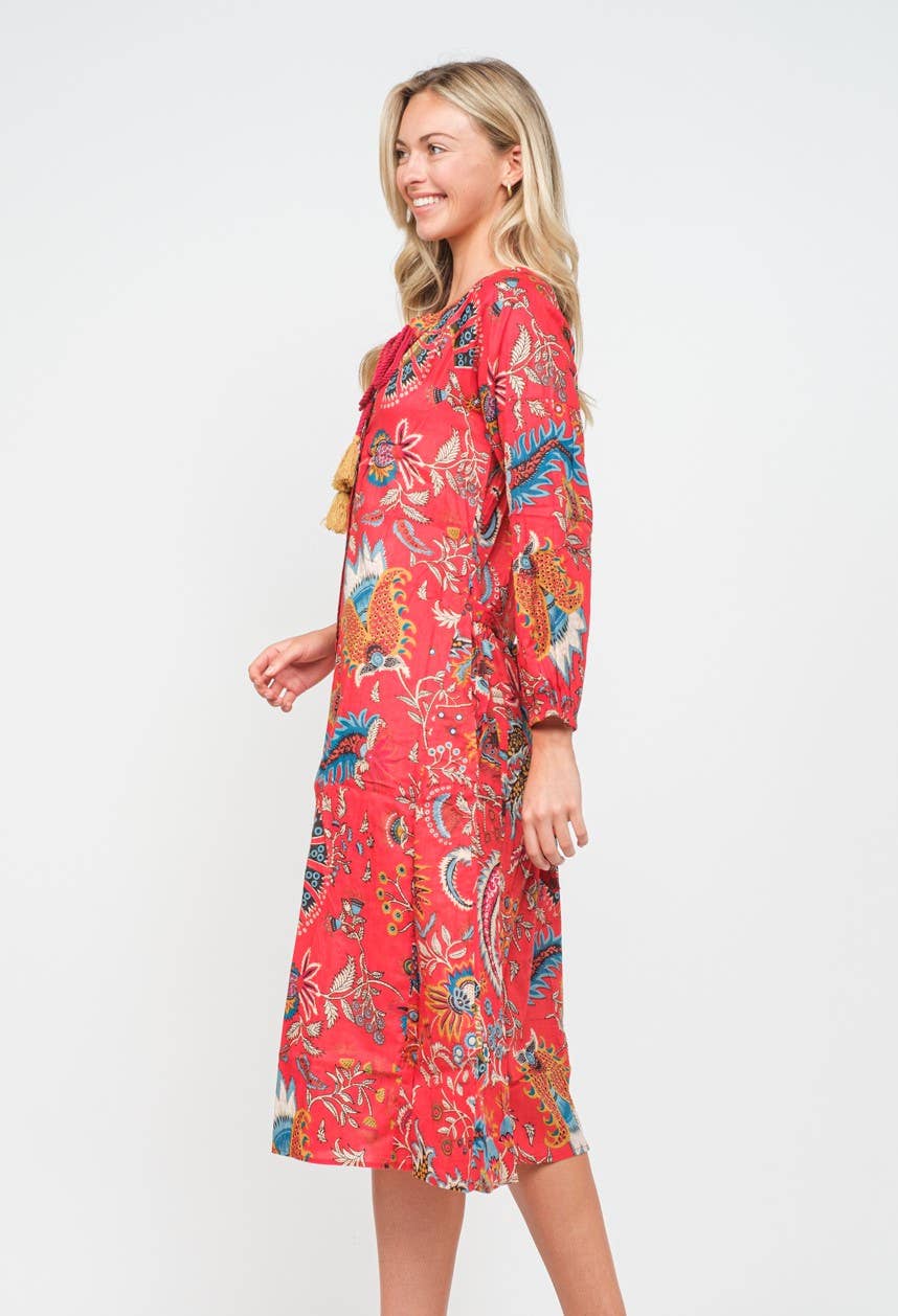 Pink Cotton Midi Dress - PRE ORDER