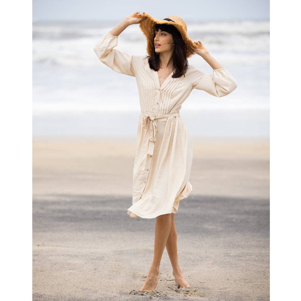 Sand Buttoned Dress