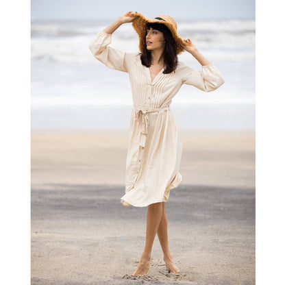 Sand Buttoned Dress