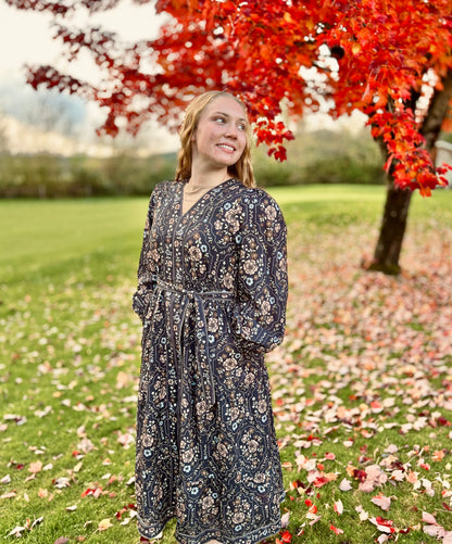 Floral V-Neck Midi Dress