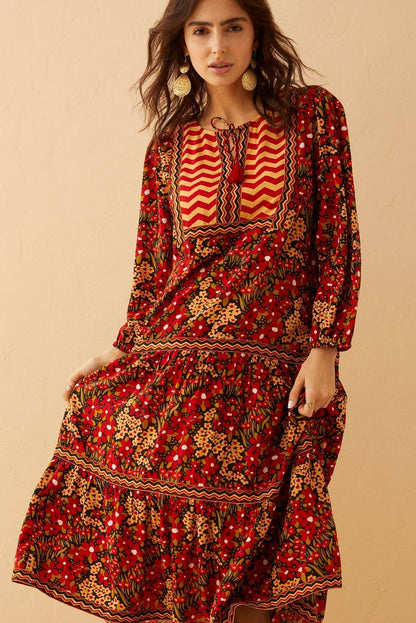 Red Cotton Midi Dress - PRE ORDER