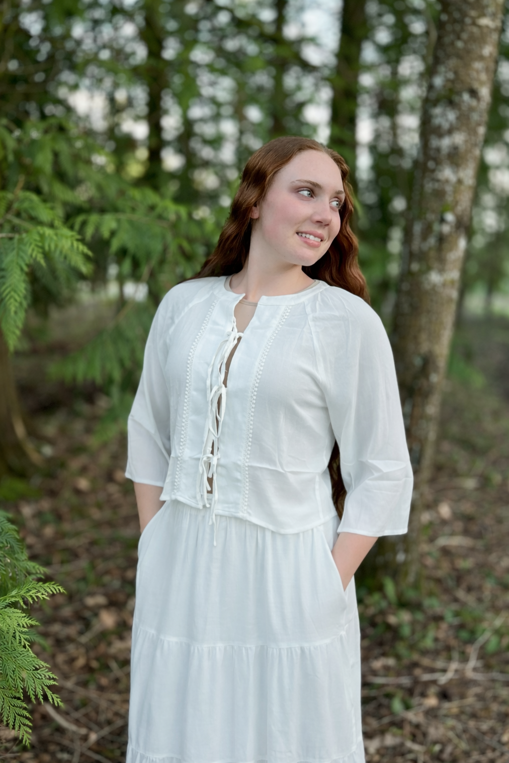 3/4 Sleeve Blouse & Maxi Skirt Set - Multiple Colors