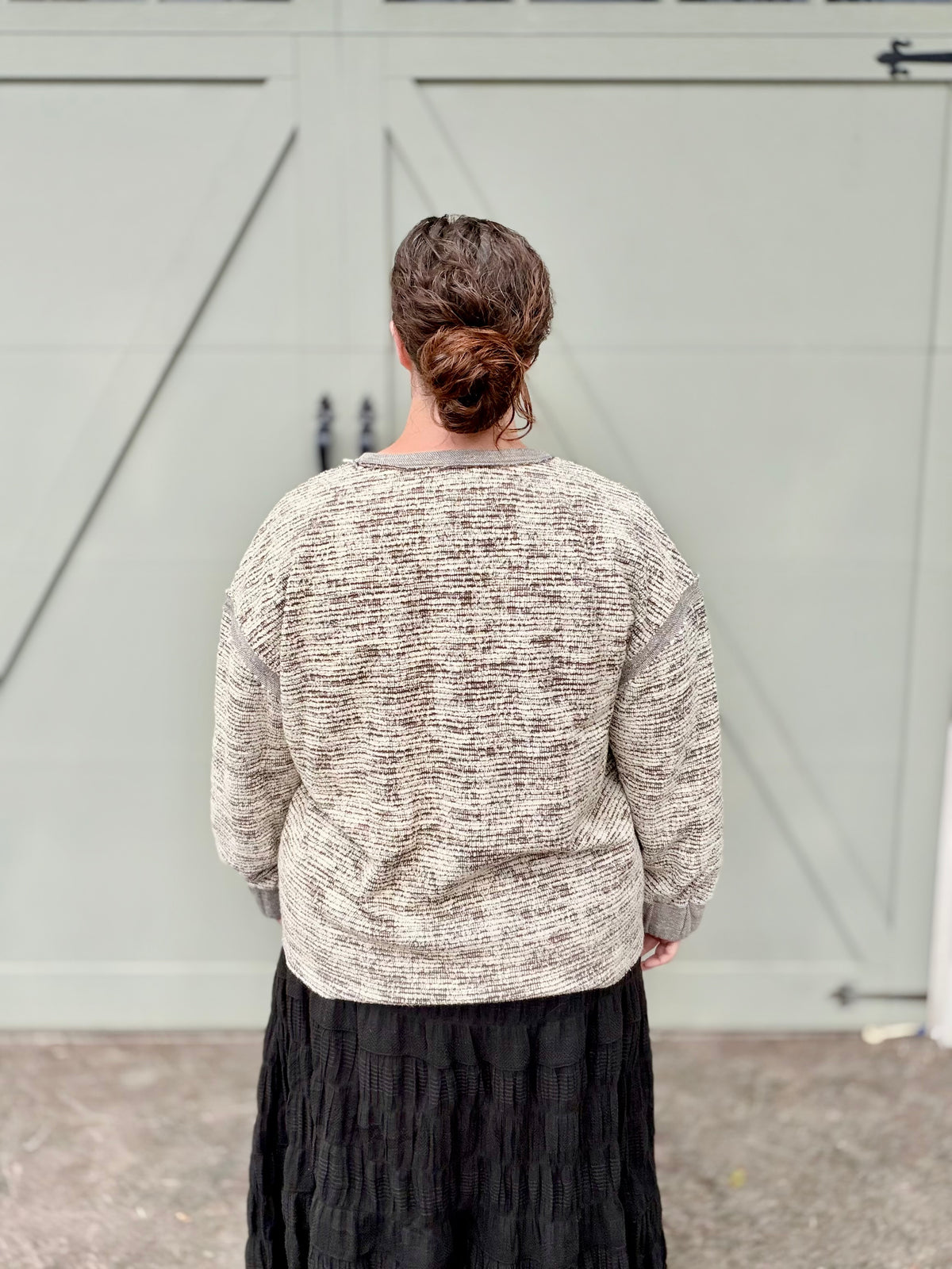 Distressed Raw Hem Sweater Top