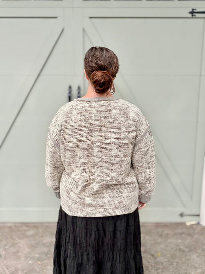 Distressed Raw Hem Sweater Top