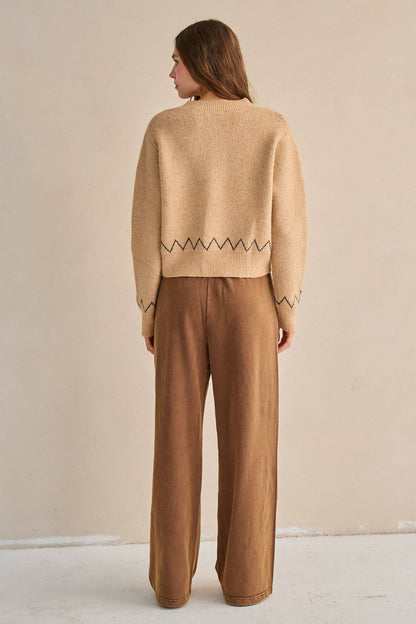 PLUS SIZE HORSE POINT KNIT CARDIGAN