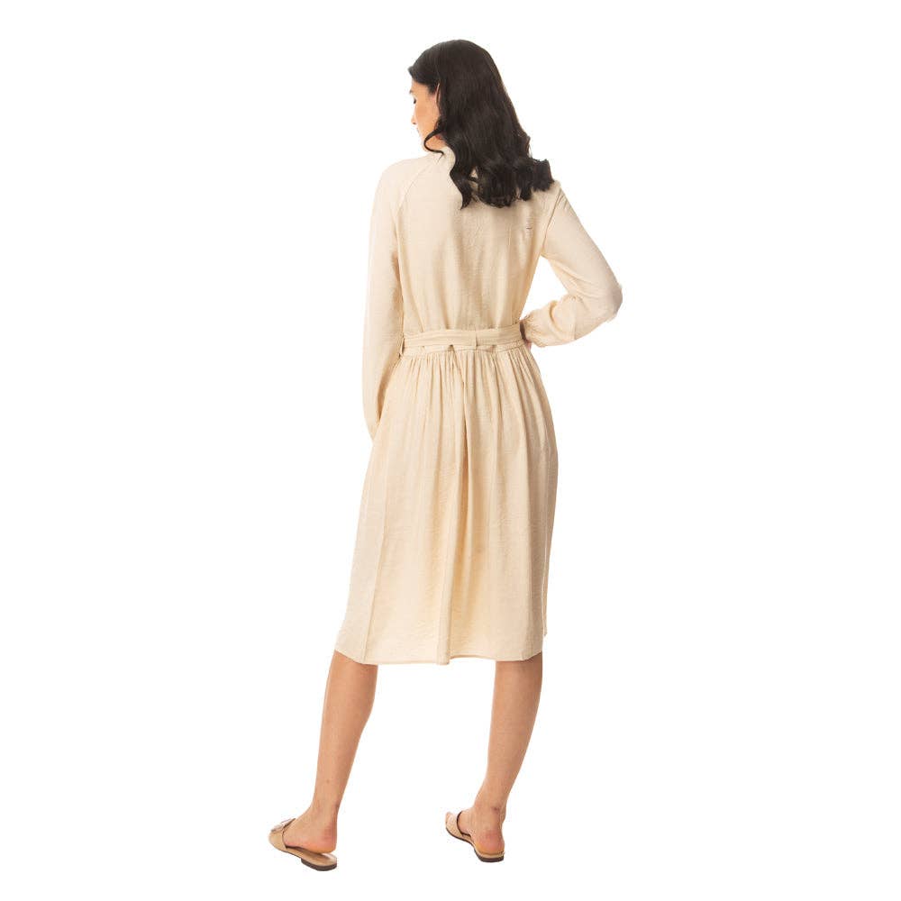 Sand Buttoned Dress