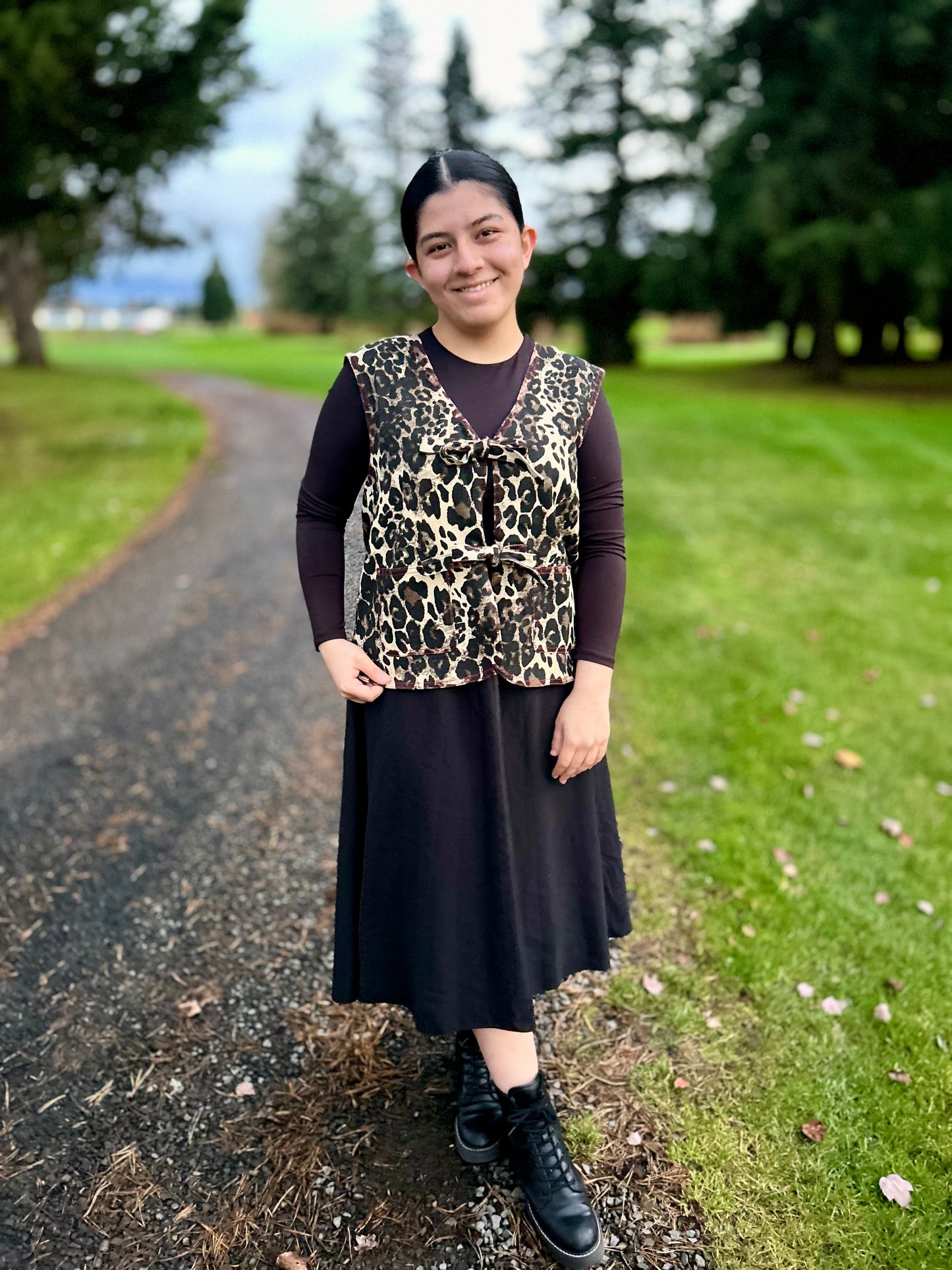 Washed Leopard Printed Vest
