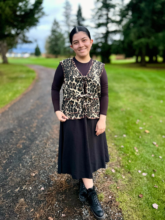 Washed Leopard Printed Vest