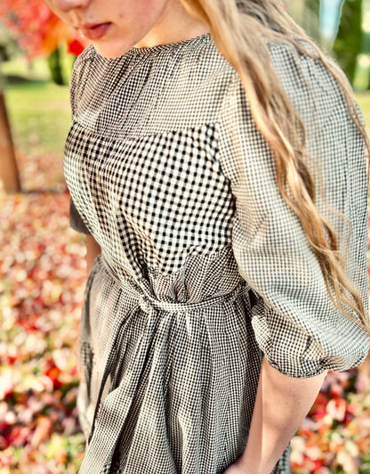GINGHAM MIDI DRESS