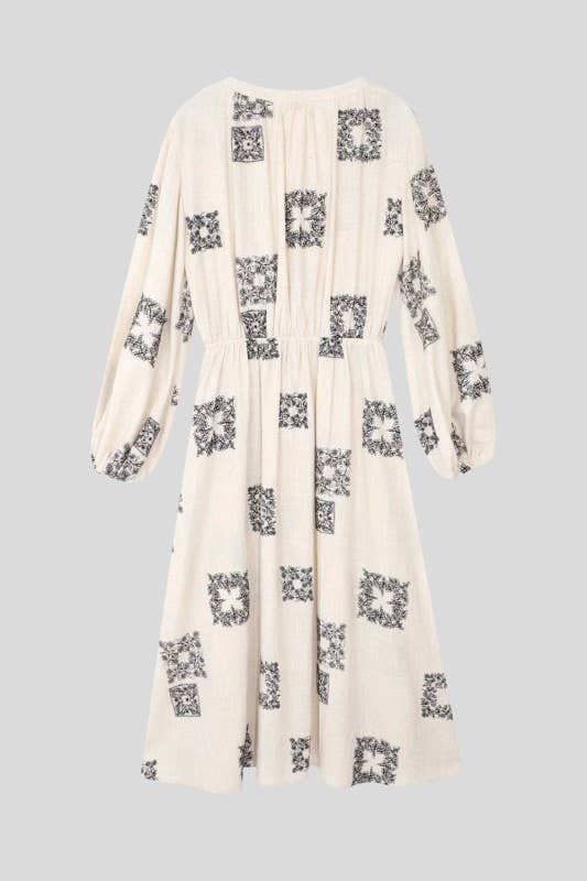 Boho Patch Embroidered Dress - PRE ORDER