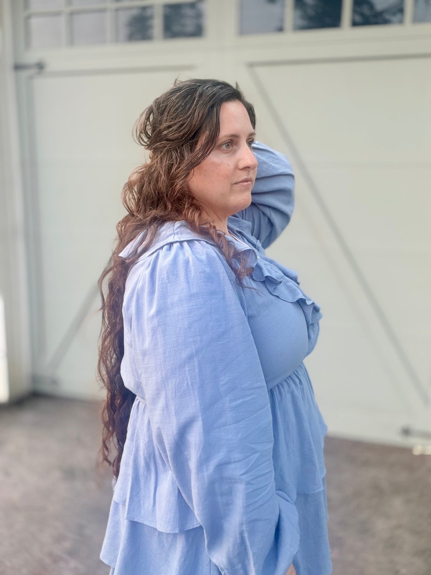 COTTON TIERED RUFFLE MAXI DRESS
