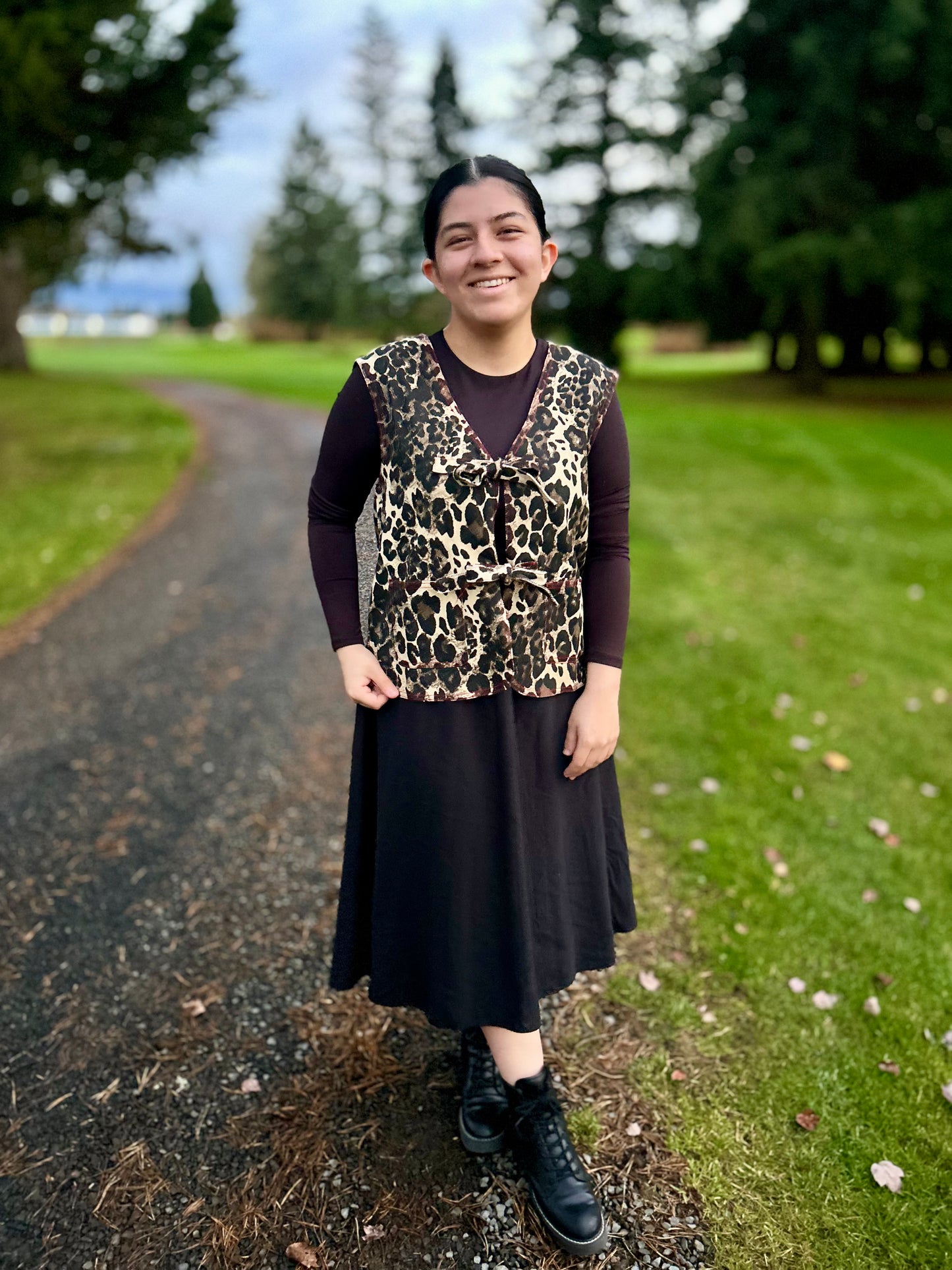 Washed Leopard Printed Vest