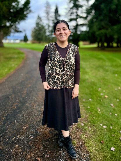Washed Leopard Printed Vest