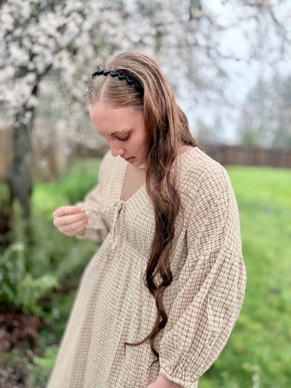 Gingham Plaid Midi Dress - Multiple Colors