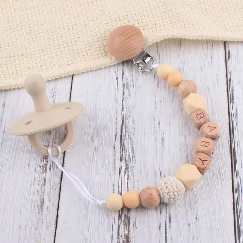Wooden Personalized Pacifier Clips