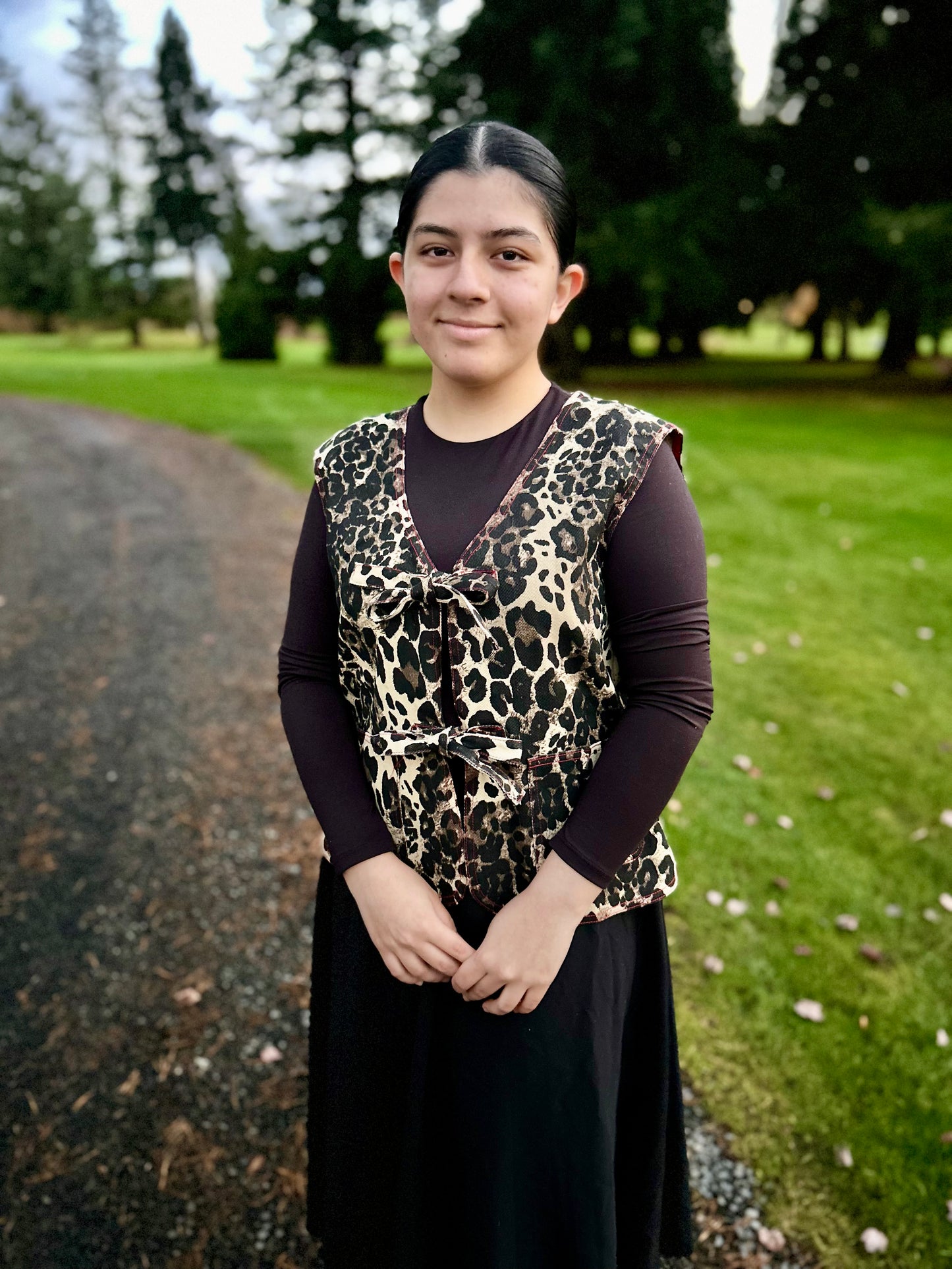 Washed Leopard Printed Vest