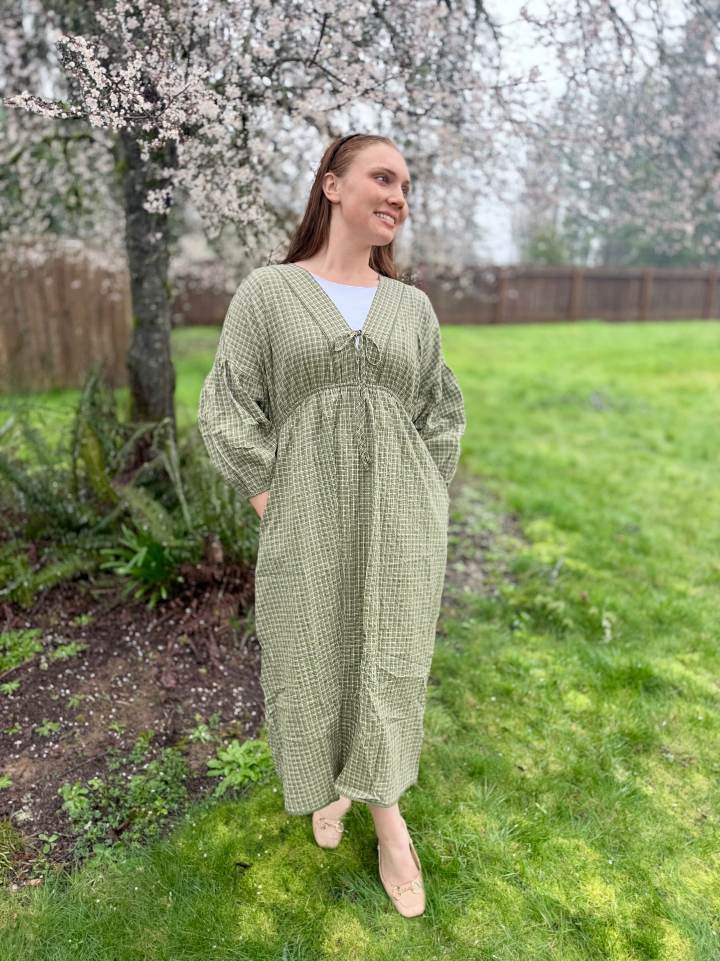 Gingham Plaid Midi Dress - Multiple Colors