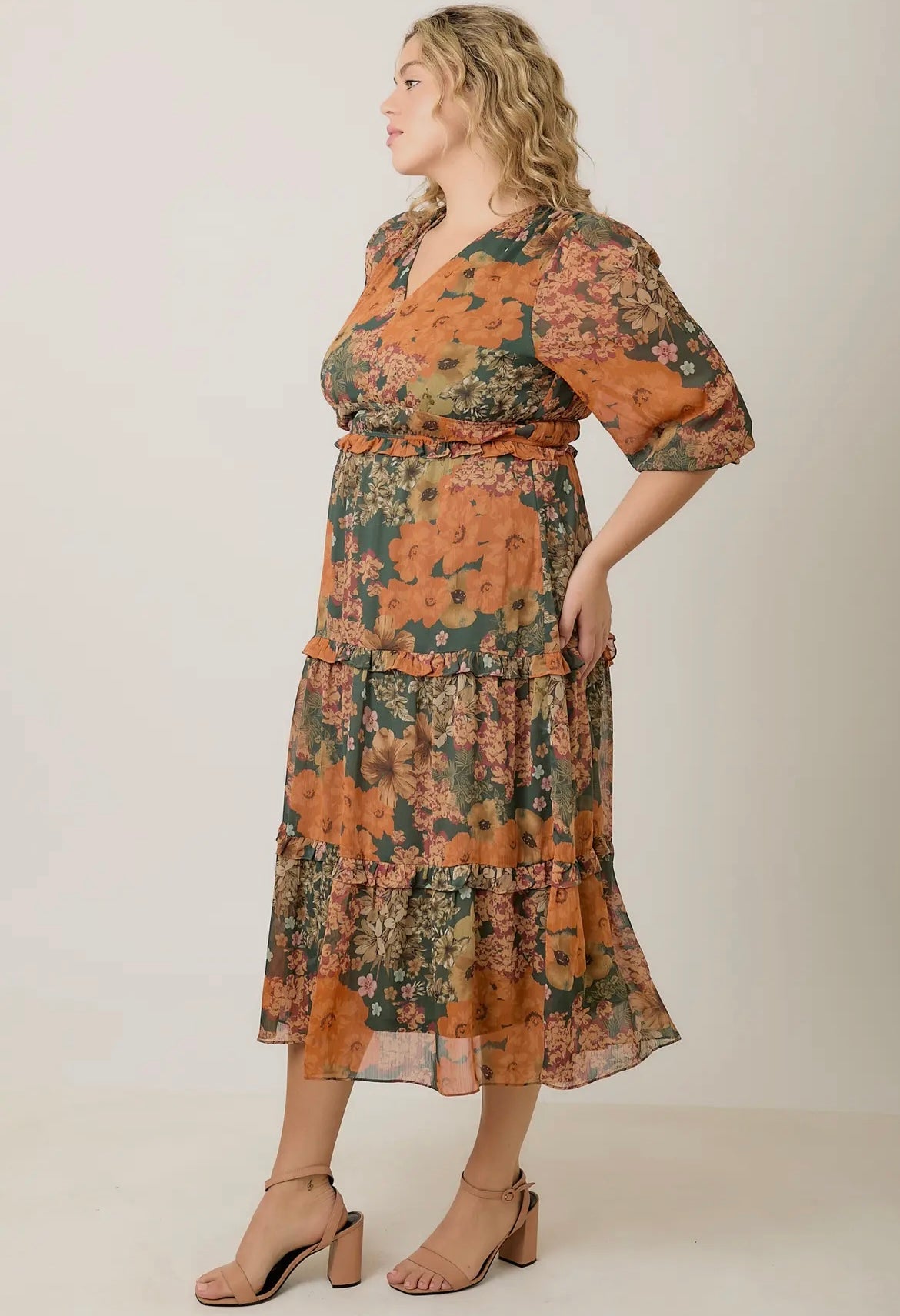 BIG FLORAL PRINT DRESS