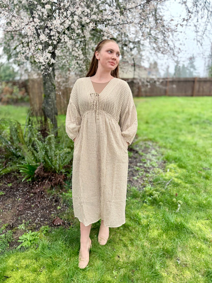 Gingham Plaid Midi Dress - Multiple Colors