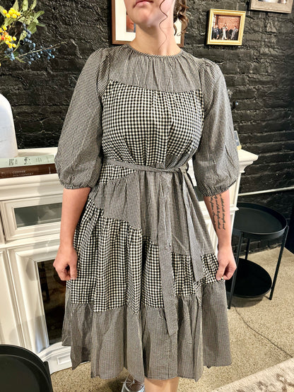 GINGHAM MIDI DRESS
