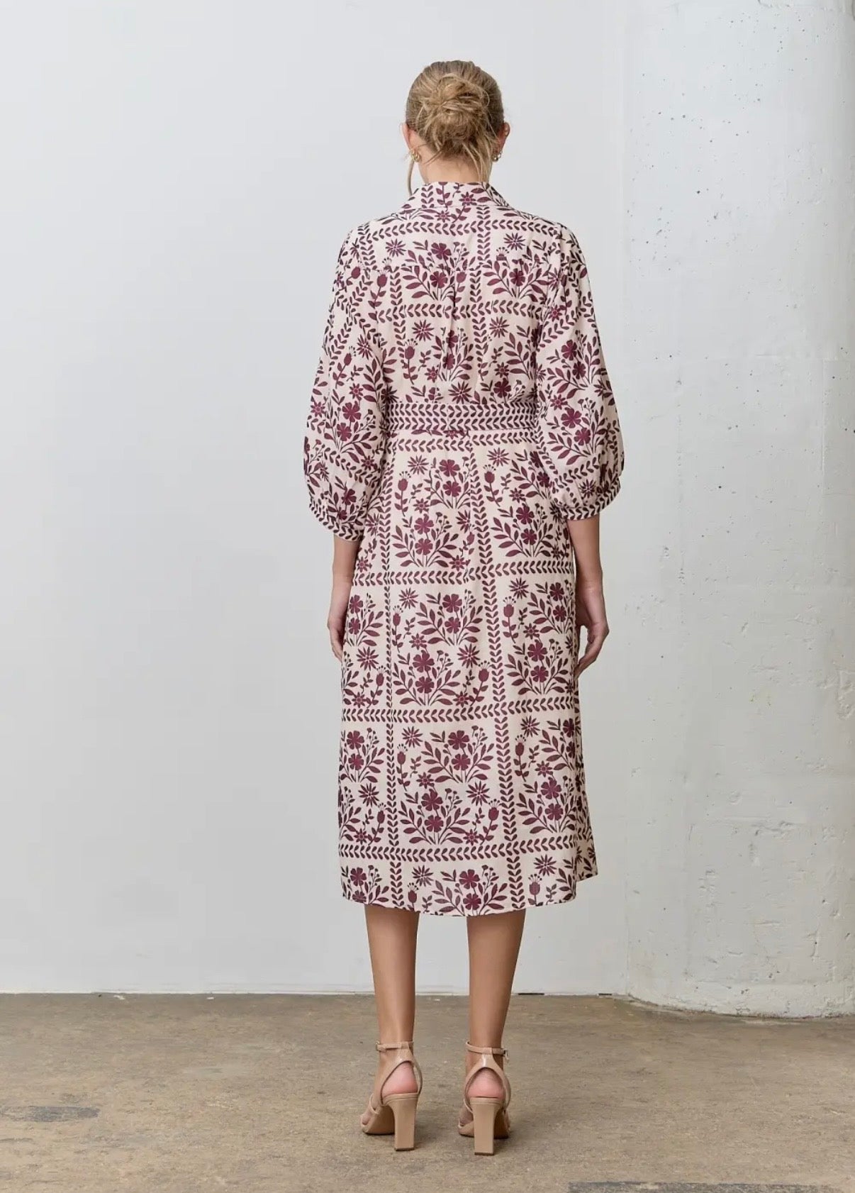 PLUS Floral Button Down Midi Dress