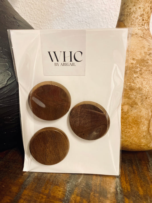 Wooden Hair Clips - Brown