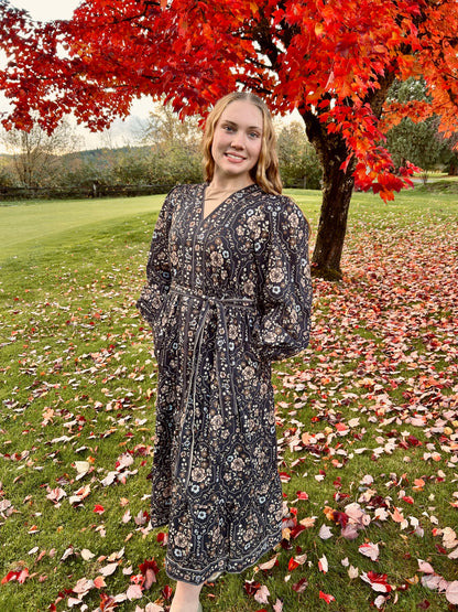 Floral V-Neck Midi Dress