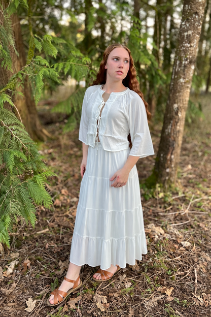 3/4 Sleeve Blouse & Maxi Skirt Set - Multiple Colors