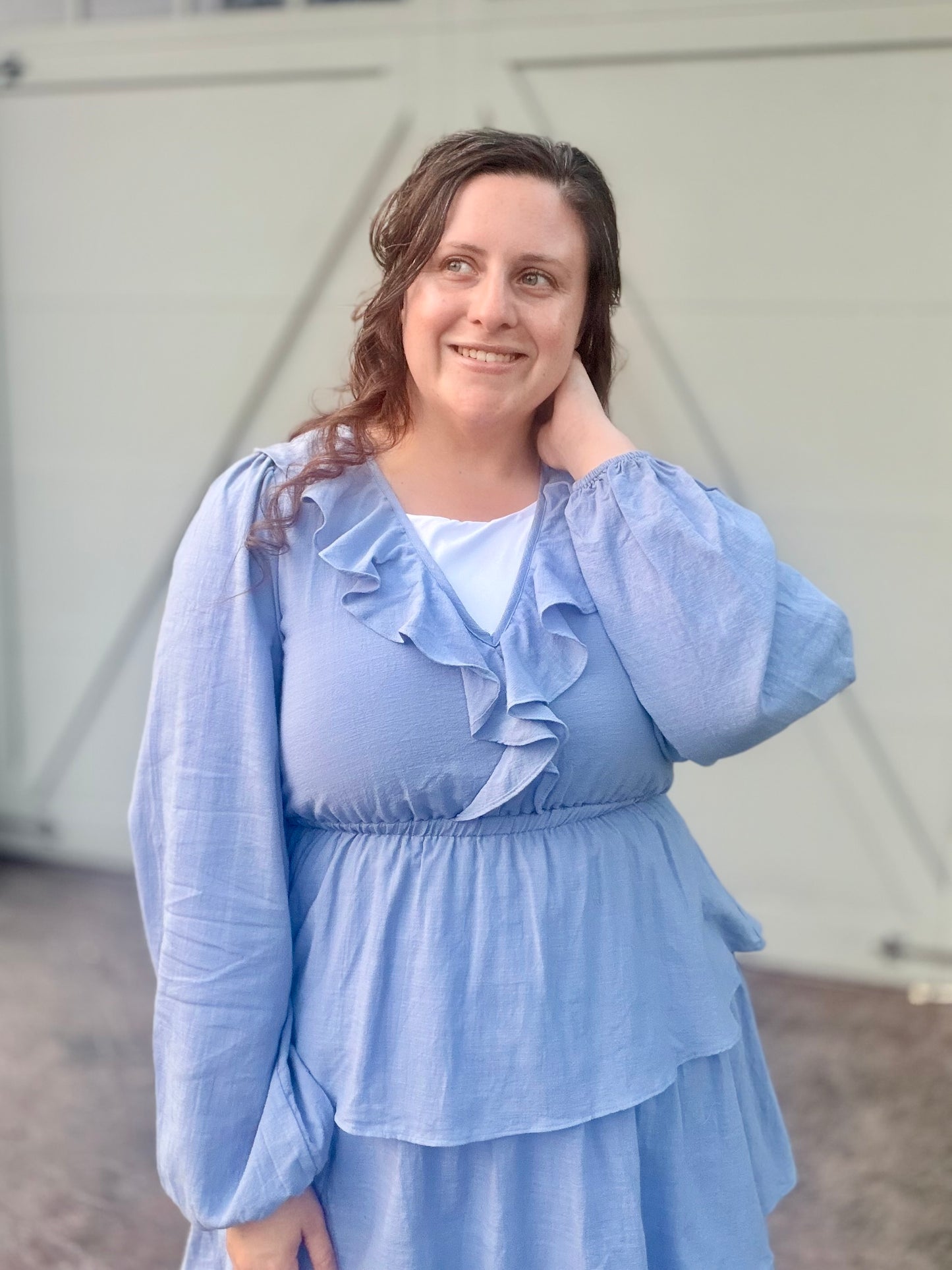 COTTON TIERED RUFFLE MAXI DRESS