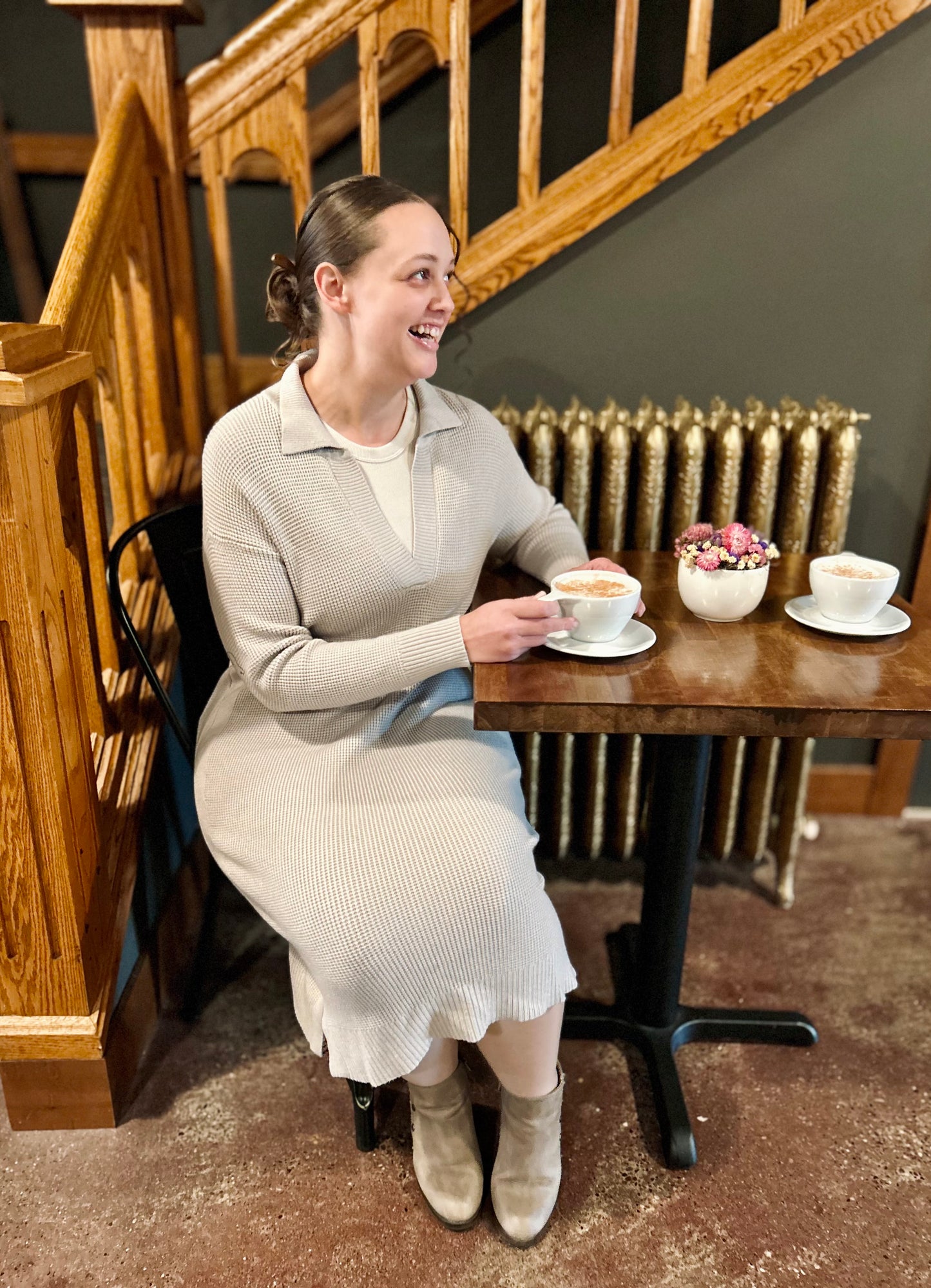 Waffle Knit Midi Dress