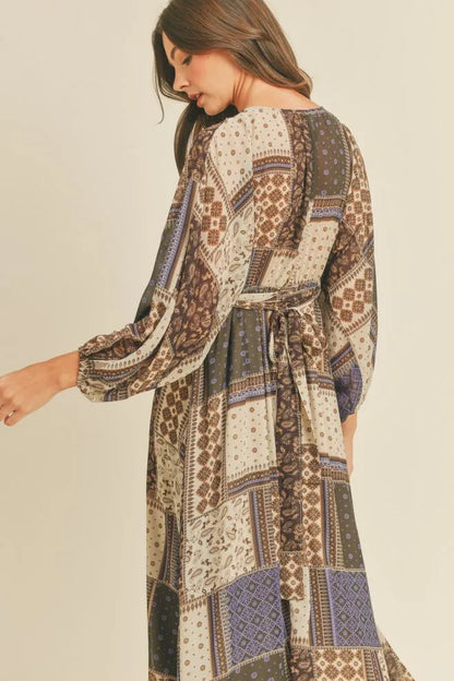 Kimono Ruffle Midi Dress - Multiple Colors