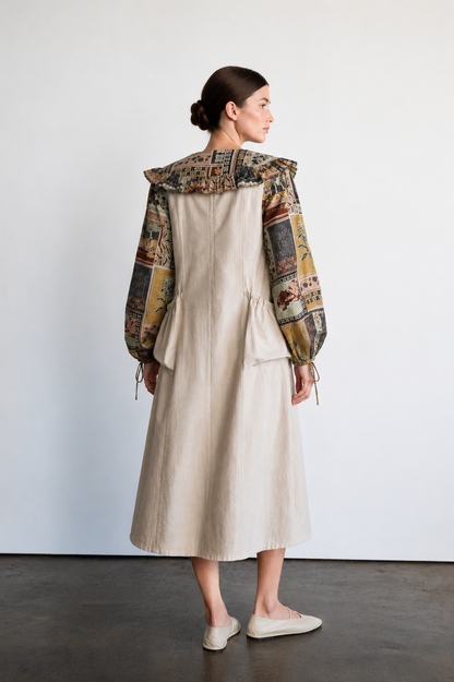 BAG OVERSIZE DROPPED POCKET MIDI DRESS