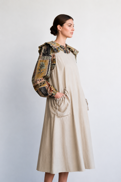 BAG OVERSIZE DROPPED POCKET MIDI DRESS