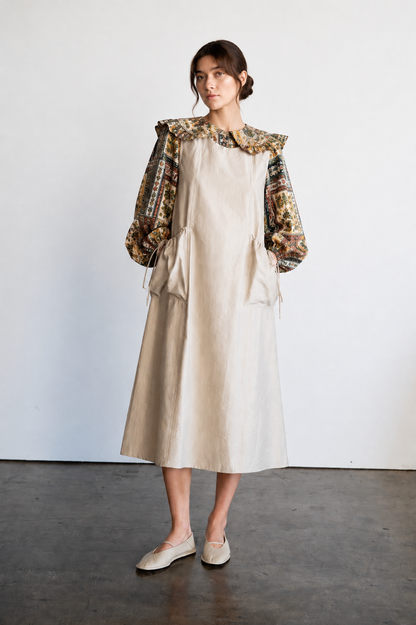 BAG OVERSIZE DROPPED POCKET MIDI DRESS