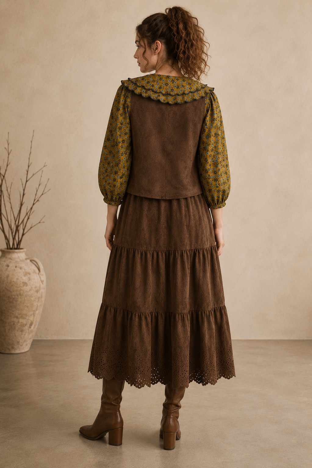 Soft Faux Suede V-Neck Vest