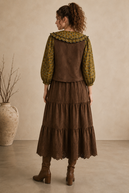 Soft Faux Suede V-Neck Vest