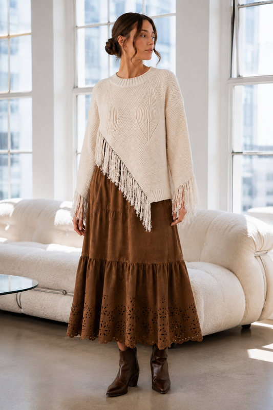 Fringe Round Neck Sweater