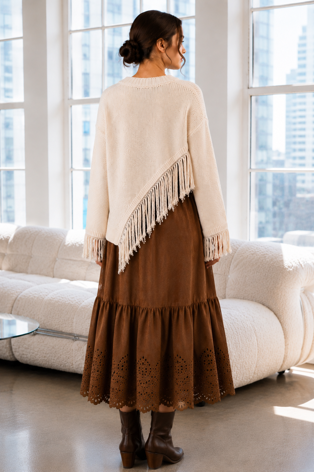 Fringe Round Neck Sweater