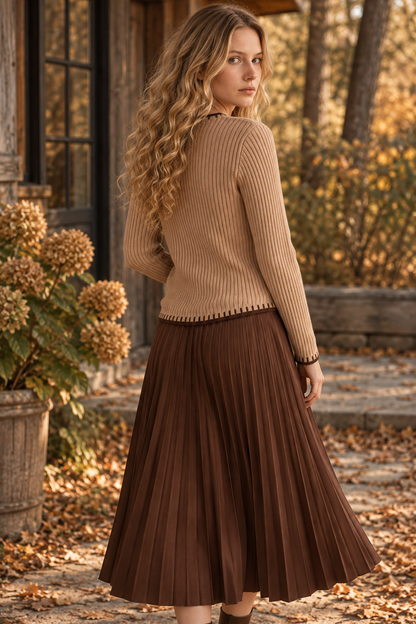 Western Horseshoe Ribbed Sweater