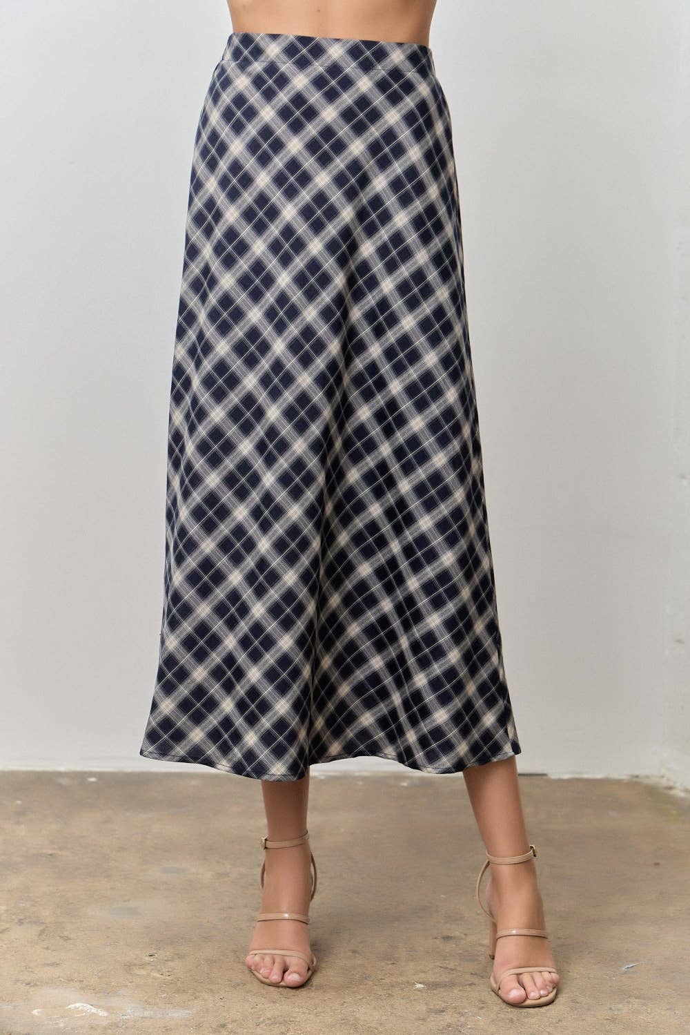 PLAID PRINT V NECK HALF SLEEVE PETER PAN COLLAR TOP SKIRT JACKET SET