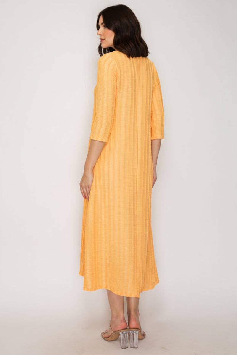 A-LINE SQUARE NECK MIDI DRESS PLUS