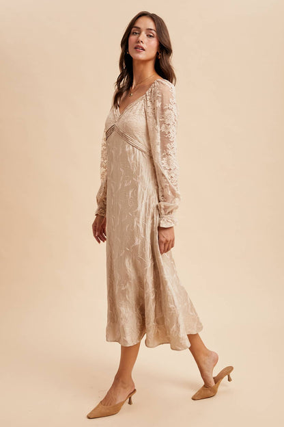 LACE JACQUARD MAXI DRESS