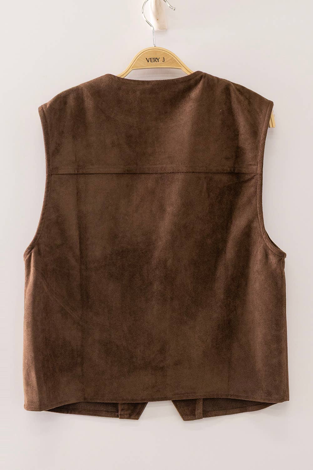 Soft Faux Suede V-Neck Vest