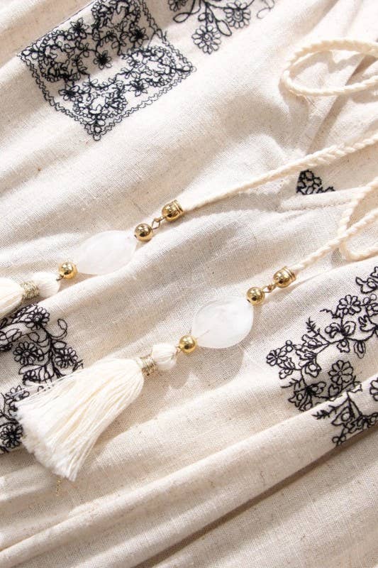 Boho Patch Embroidered Dress - PRE ORDER